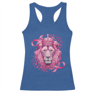 Breast Cancer Awareness Pink Lion Warrior Racerback Tank Top TS09 Royal Blue Print Your Wear