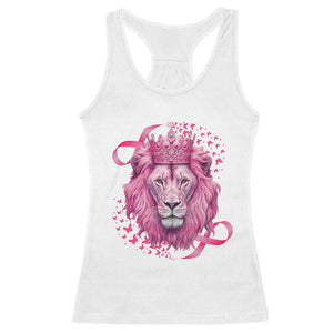 Breast Cancer Awareness Pink Lion Warrior Racerback Tank Top TS09 White Print Your Wear