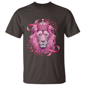 Breast Cancer Awareness Pink Lion Warrior T Shirt TS09 Dark Chocolate Print Your Wear