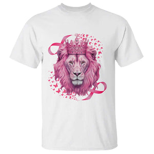 Breast Cancer Awareness Pink Lion Warrior T Shirt TS09 White Print Your Wear