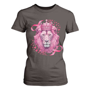 Breast Cancer Awareness Pink Lion Warrior T Shirt For Women TS09 Dark Chocolate Print Your Wear