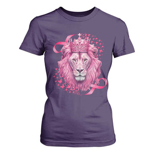 Breast Cancer Awareness Pink Lion Warrior T Shirt For Women TS09 Purple Print Your Wear