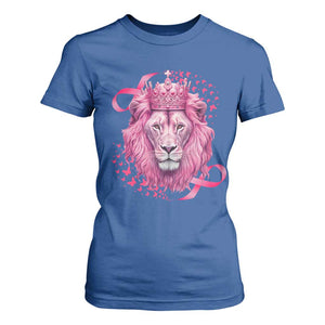 Breast Cancer Awareness Pink Lion Warrior T Shirt For Women TS09 Royal Blue Print Your Wear