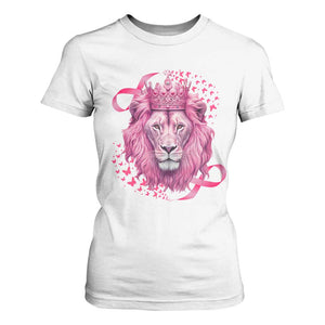 Breast Cancer Awareness Pink Lion Warrior T Shirt For Women TS09 White Print Your Wear