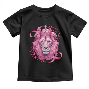 Breast Cancer Awareness Pink Lion Warrior Toddler T Shirt TS09 Black Print Your Wear