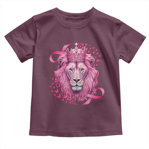 Breast Cancer Awareness Pink Lion Warrior Toddler T Shirt TS09 Maroon Print Your Wear