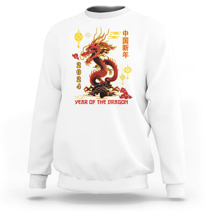 Lunar New Year Chinese Happy 2024 Year of the Dragon Sweatshirt TS09 White Printyourwear