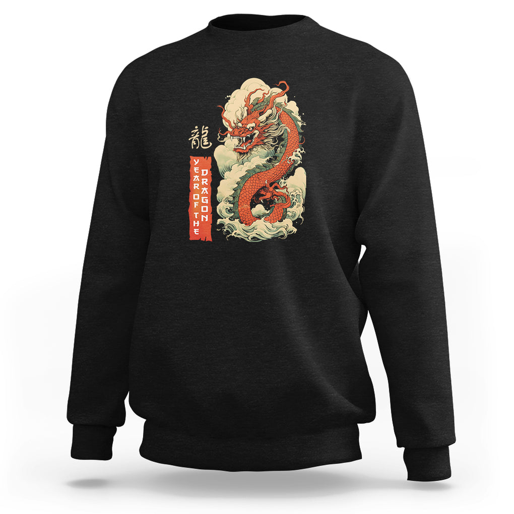 Lunar New Year Chinese Happy 2024 Year of the Dragon Sweatshirt TS09 Black Printyourwear