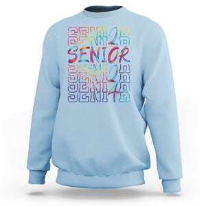 Graduation Sweatshirt Senior 2024 Tie Dye Congrats Graduate Class Of 24 TS09 Light Blue Printyourwear