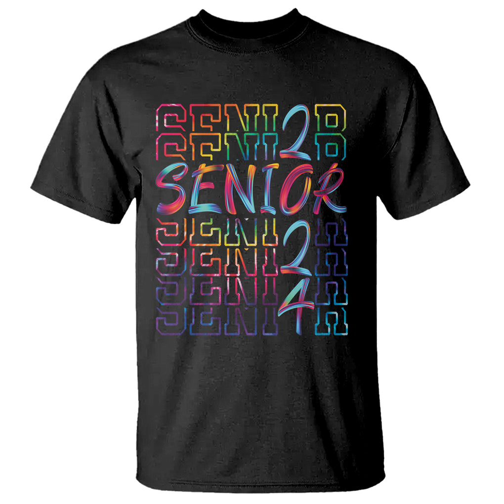 Graduation T Shirt Senior 2024 Tie Dye Congrats Graduate Class Of 24 TS09 Black Printyourwear