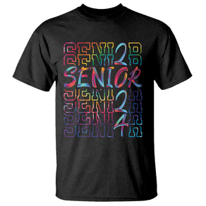 Graduation T Shirt Senior 2024 Tie Dye Congrats Graduate Class Of 24 TS09 Black Printyourwear