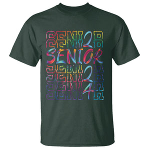 Graduation T Shirt Senior 2024 Tie Dye Congrats Graduate Class Of 24 TS09 Dark Forest Green Printyourwear