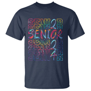 Graduation T Shirt Senior 2024 Tie Dye Congrats Graduate Class Of 24 TS09 Navy Printyourwear