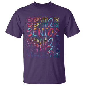 Graduation T Shirt Senior 2024 Tie Dye Congrats Graduate Class Of 24 TS09 Purple Printyourwear