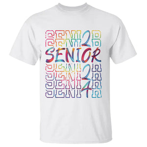 Graduation T Shirt Senior 2024 Tie Dye Congrats Graduate Class Of 24 TS09 White Printyourwear