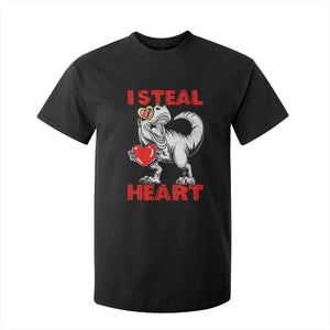 Valentine's Day T Shirt For Kid Dinosaur I Steal Hearts Kid Boy Men Lover TS09 Black Print Your Wear