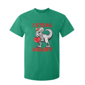 Valentine's Day T Shirt For Kid Dinosaur I Steal Hearts Kid Boy Men Lover TS09 Irish Green Print Your Wear