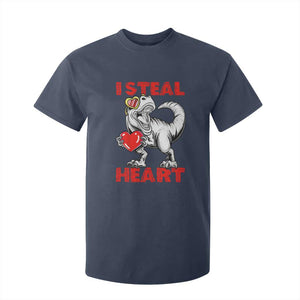 Valentine's Day T Shirt For Kid Dinosaur I Steal Hearts Kid Boy Men Lover TS09 Navy Print Your Wear