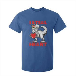 Valentine's Day T Shirt For Kid Dinosaur I Steal Hearts Kid Boy Men Lover TS09 Royal Blue Print Your Wear