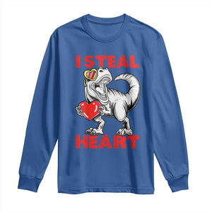 Valentine's Day Long Sleeve Shirt Dinosaur I Steal Hearts Kid Boy Men Lover TS09 Royal Blue Print Your Wear