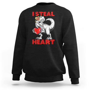 Valentine's Day Sweatshirt Dinosaur I Steal Hearts Kid Boy Men Lover TS09 Black Printyourwear