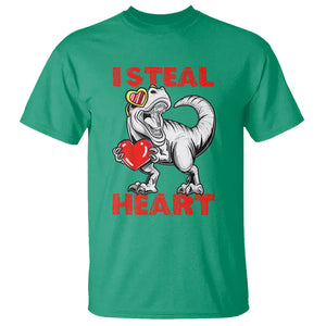 Valentine's Day T Shirt Dinosaur I Steal Hearts Kid Boy Men Lover TS09 Irish Green Printyourwear