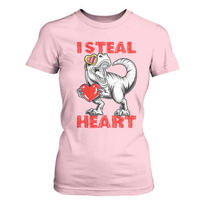 Valentine's Day T Shirt For Women Dinosaur I Steal Hearts Kid Boy Men Lover TS09 Light Pink Print Your Wear