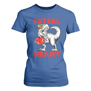 Valentine's Day T Shirt For Women Dinosaur I Steal Hearts Kid Boy Men Lover TS09 Royal Blue Print Your Wear