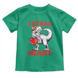 Valentine's Day Toddler T Shirt Dinosaur I Steal Hearts Kid Boy Men Lover TS09 Irish Green Print Your Wear