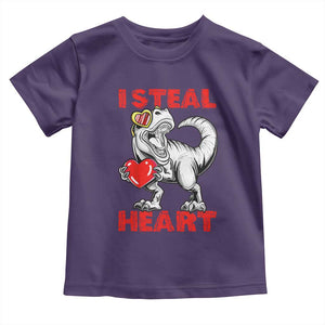 Valentine's Day Toddler T Shirt Dinosaur I Steal Hearts Kid Boy Men Lover TS09 Purple Print Your Wear