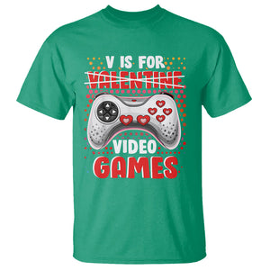 Valentine's Day T Shirt V Is For Video Games Funny Gamer Anti Romantic TS09 Irish Green Printyourwear