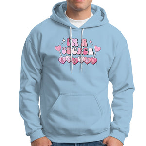 Valentine's Day Hoodie I'm A Sucker For You Heart Candy Lollipop TS09 Light Blue Printyourwear