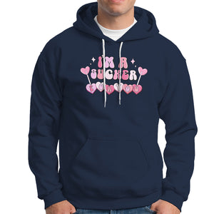 Valentine's Day Hoodie I'm A Sucker For You Heart Candy Lollipop TS09 Navy Printyourwear