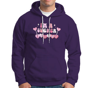 Valentine's Day Hoodie I'm A Sucker For You Heart Candy Lollipop TS09 Purple Printyourwear