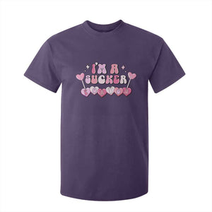 Valentine's Day T Shirt For Kid I'm A Sucker For You Heart Candy Lollipop TS09 Purple Print Your Wear