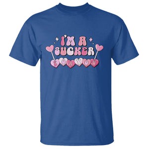 Valentine's Day T Shirt I'm A Sucker For You Heart Candy Lollipop TS09 Royal Blue Printyourwear