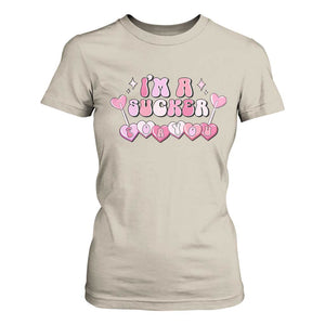 Valentine's Day T Shirt For Women I'm A Sucker For You Heart Candy Lollipop TS09 Sand Print Your Wear