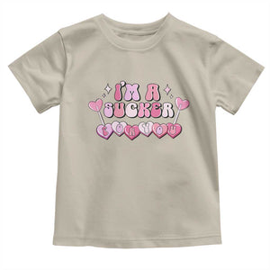 Valentine's Day Toddler T Shirt I'm A Sucker For You Heart Candy Lollipop TS09 Sand Print Your Wear