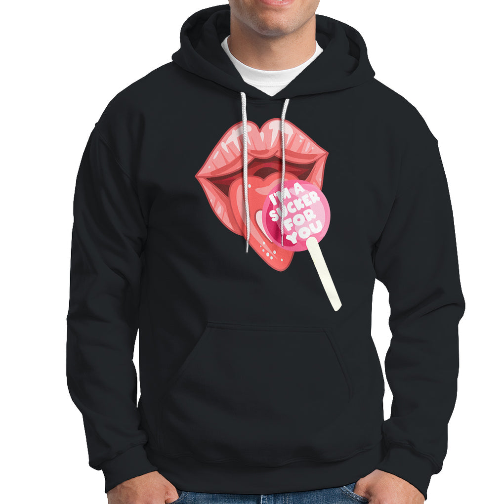 Valentine's Day Hoodie I'm A Sucker For You Candy Pop Lollipop TS09 Black Printyourwear