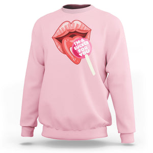 Valentine's Day Sweatshirt I'm A Sucker For You Candy Pop Lollipop TS09 Light Pink Printyourwear