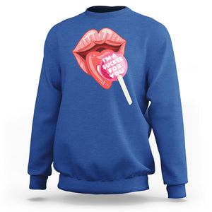 Valentine's Day Sweatshirt I'm A Sucker For You Candy Pop Lollipop TS09 Royal Blue Printyourwear