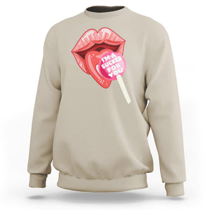 Valentine's Day Sweatshirt I'm A Sucker For You Candy Pop Lollipop TS09 Sand Printyourwear