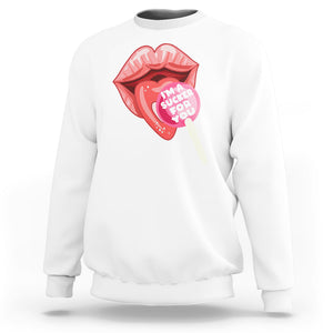 Valentine's Day Sweatshirt I'm A Sucker For You Candy Pop Lollipop TS09 White Printyourwear