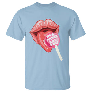 Valentine's Day T Shirt I'm A Sucker For You Candy Pop Lollipop TS09 Light Blue Printyourwear