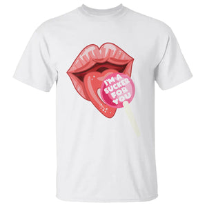 Valentine's Day T Shirt I'm A Sucker For You Candy Pop Lollipop TS09 White Printyourwear