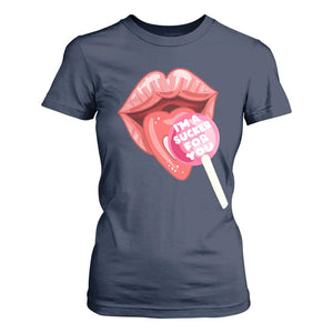 Valentine's Day T Shirt For Women I'm A Sucker For You Candy Pop Lollipop TS09 Navy Print Your Wear