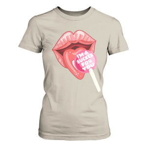 Valentine's Day T Shirt For Women I'm A Sucker For You Candy Pop Lollipop TS09 Sand Print Your Wear