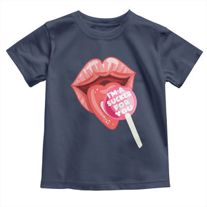 Valentine's Day Toddler T Shirt I'm A Sucker For You Candy Pop Lollipop TS09 Navy Print Your Wear