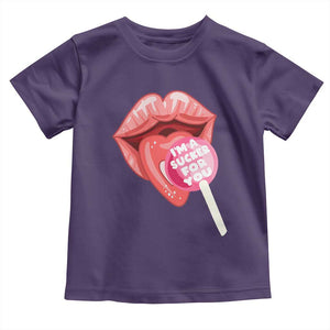 Valentine's Day Toddler T Shirt I'm A Sucker For You Candy Pop Lollipop TS09 Purple Print Your Wear