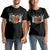 Valentine's Day Couple Matching T Shirt Skeleton Hand Love Sign Holding Fire Red Heart TS09 Black Print Your Wear